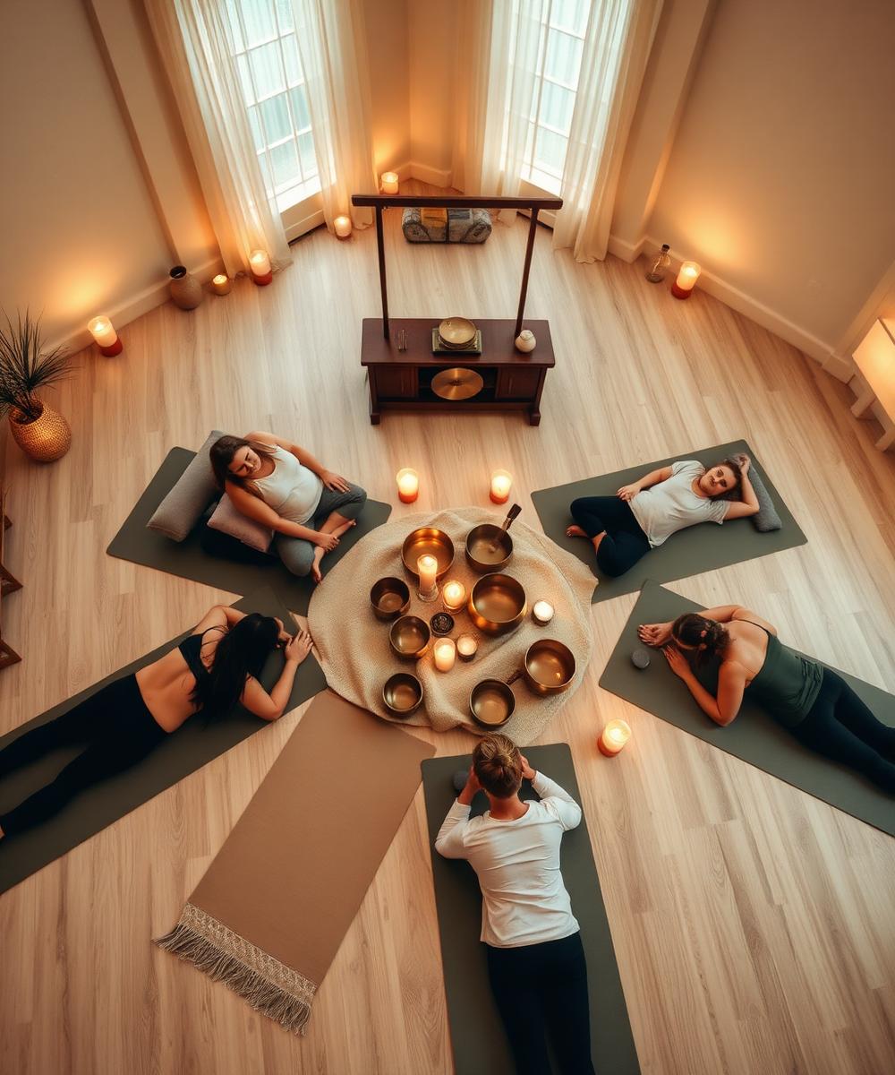 Group sound bath circle